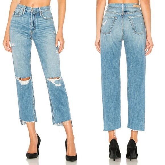 GRLFRND Helena High Rise Distressed Jeans Size 28 - Picture 2 of 8